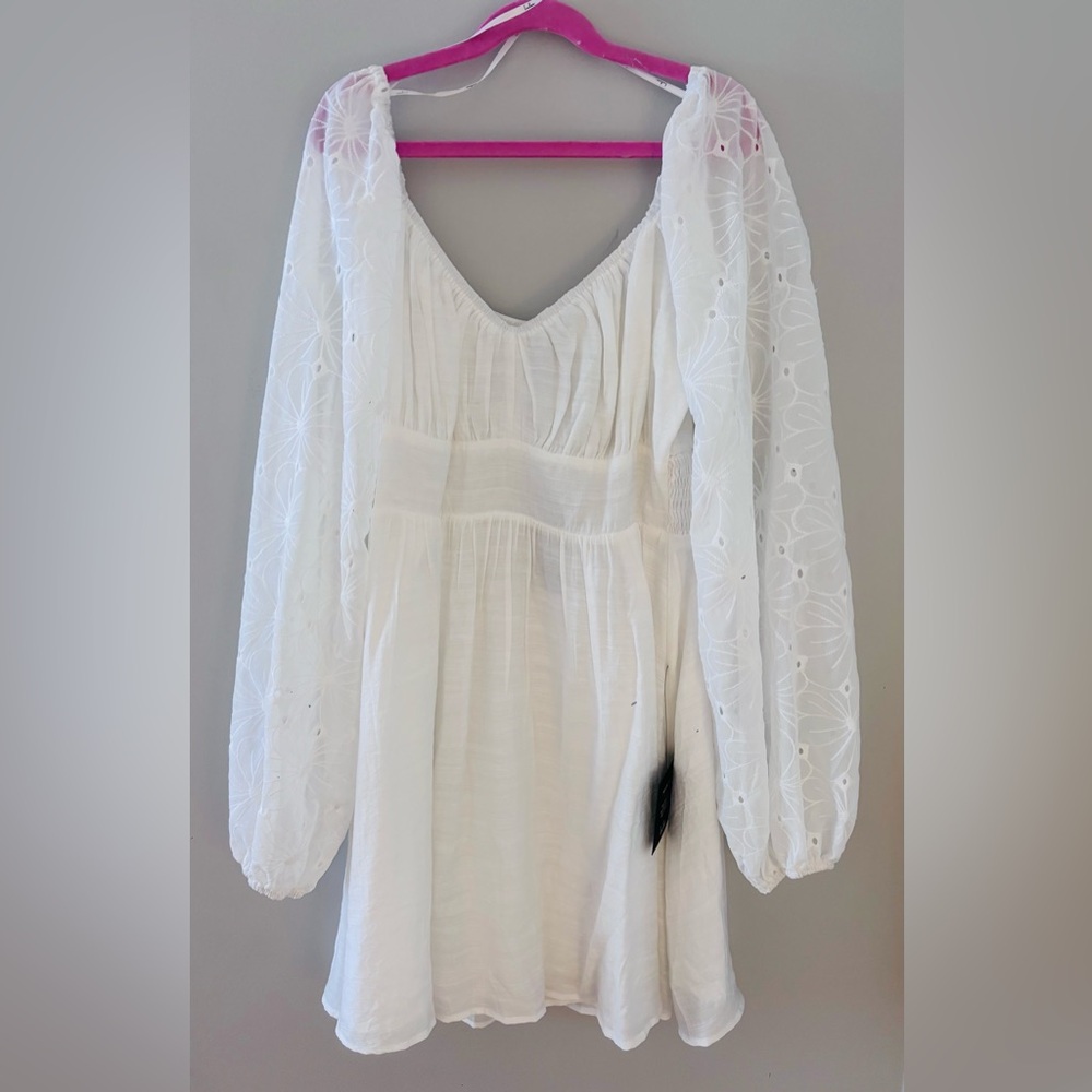 Lulu's Cream Long Sleeve Dress